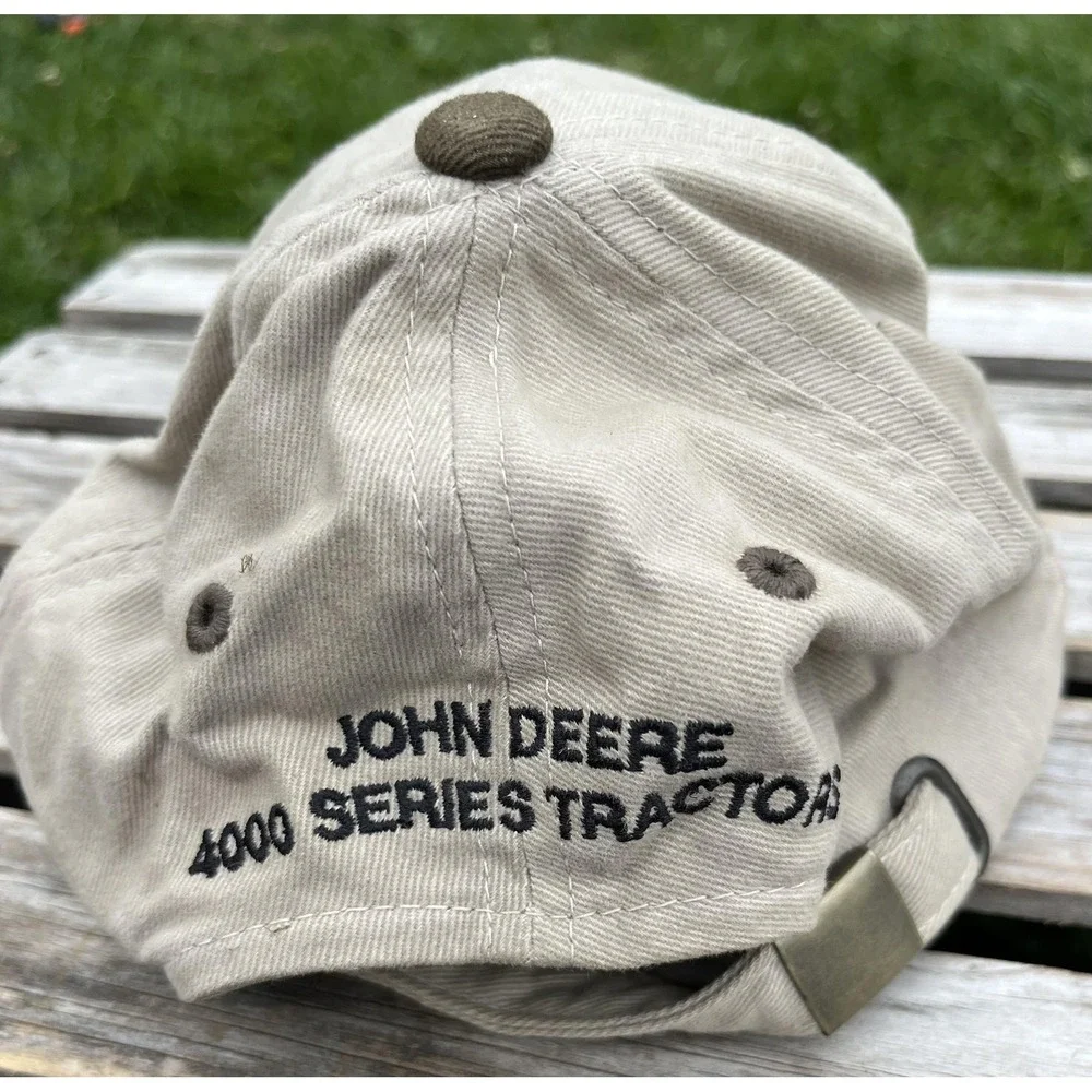 John Deere Hat‎ Cap Strap Back Tan Brown Embroidered 4000 Series Tractors Mens